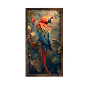 Tablou decorativ inramat MDF 25x50x3.5 cm, MDF 3mm, rama lemn pin 100%, 1.5 kg, multicolor - Verificat A · Re-Bloom