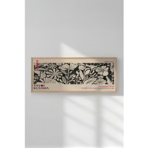 Tablou decorativ Re-Bloom, lemn masiv/MDF, natur/negru, 50 x 120 cm - Img 3