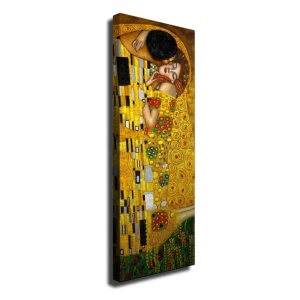 Tablou decorativ Re-Bloom, model Sarutul, lemn/panza, multicolor, 30 x 80 cm - Img 1