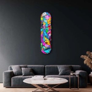 Tablou decorativ Re-Bloom, sticla securizata, multicolor, 20 x 80 cm - Img 4
