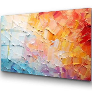 Tablou decorativ Re-Bloom, sticla securizata, multicolor, 70 x 100 cm