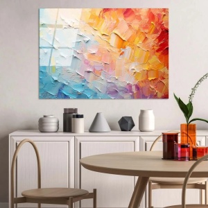 Tablou decorativ Re-Bloom, sticla securizata, multicolor, 70 x 100 cm - Img 3