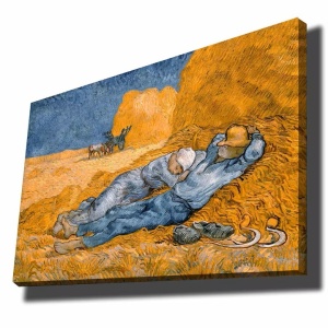 Tablou decorativ Re-Bloom, Vincent van Gogh, panza/lemn, multicolor, 70 x 100 cm
