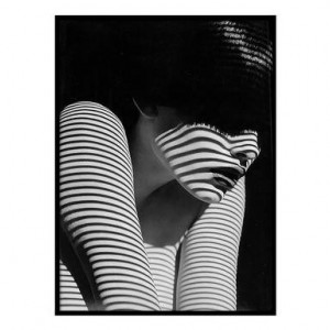 Tablou Mujer, cu rama, panza, alb/negru, 30 x 40 cm