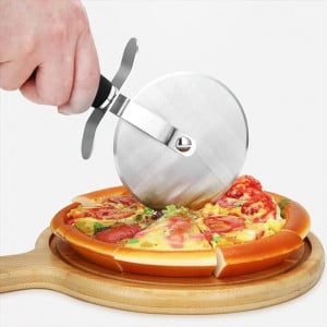 Taietor pentru pizza DONGDA, otel inoxidabil, argintiU, 18,5/7 cm