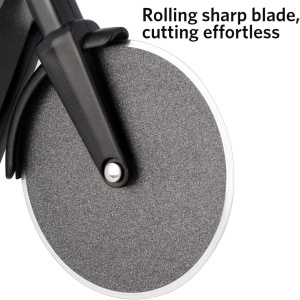 Taietor pentru pizza Uaugulft, model motocicleta, otel inoxidabil/ABS, negru/albastru, 18,4 x 12 cm