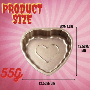 Tava de tort in forma de inima Crethink, otel carbon, auriu, 12, 5 cm - Img 7