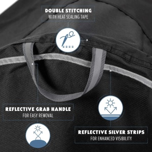 TeamObsidian husa bicicleta, ripstop impermeabil invelis PU, snururi strangere + catarame + plasa incarcare, pentru toate tipurile de biciclete - Verificat A · Re-Bloom - Img 6