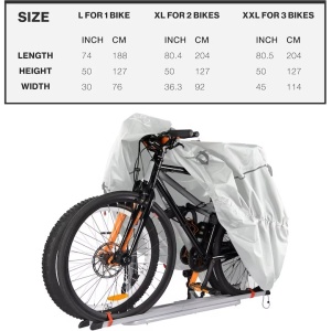 TeamObsidian husa protectie biciclete XXL, pentru 3 biciclete, poliester Oxford 300D, Gri - Verificat A · Re-Bloom - Img 4