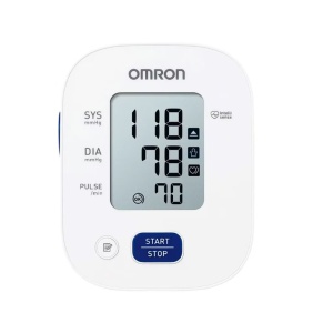 Tensiometru de brat complet automat Omron M2+, Tehnologie Intellisense, Aparat validat clinic, manseta mare 22-42 cm, Alb/Gri, Resigilat, Grad A - Img 1