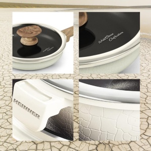 Tigaie de aluminiu + capac Heinner Wild Stone 26 x 5.5cm - Img 2