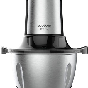 Tocator Cecotec ChopBeat 1500 TitanBlack, 600W, 1.5 l, Lame titan, Vas Inox, 2 viteze