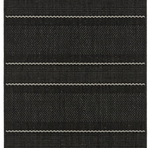 Traversa, lana/polipropilena, negru/crem, 80 x 200 cm