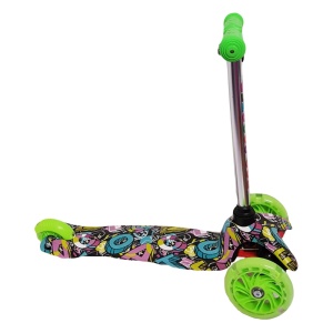 Trotineta cu 3 roti si luminite multicolore, Verde, PC 54-D - Img 4