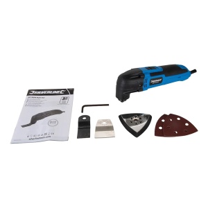 Unealta oscilanta Silverline 430787, 300W, Multifunctionala, 6 setari de viteza, Maner cu absorbtie a vibratiilor, Albastru