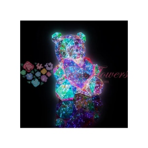 Ursulet Inima Roz Led 30cm