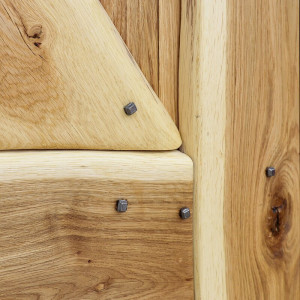 Usa glisanta Miltona, lemn masiv, maro, 100 x 210 x 40 cm - Img 3