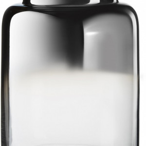 Vaza decorativa Uma, sticla, transparent/negru, 15 x 20 cm