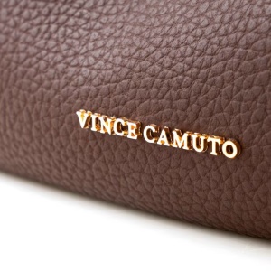 Vince Camuto geanta tote piele ecologica, 27x52x13 cm, inchidere capse, detalii aurii, logo, visiniu - Verificat A · Re-Bloom - Img 6