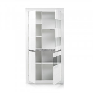 Vitrina Luann, alb, 198 x 100 x 35 cm - Img 6
