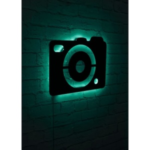Wallity decor de perete LED Dani, MDF 2.7mm, 40x30 cm, 60 LED/m, adaptor 12V 1A, cablu 375 cm, 20.16W, negru - Verificat A · Re-Bloom - Img 2