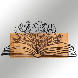 Wallxpert decor de perete 74x37 cm, metal 100% grosime 1.2mm, cadru lemn 3cm, negru si nuc - Verificat B · Re-Bloom - Img 2
