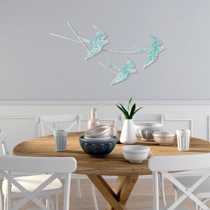 Wallxpert decor de perete metal pictat manual, 70x42 cm, grosime 1.5mm, albastru - Verificat A · Re-Bloom - Img 4