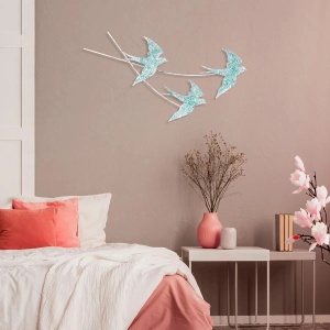 Wallxpert decor de perete metal pictat manual, 70x42 cm, grosime 1.5mm, albastru - Verificat A · Re-Bloom - Img 4