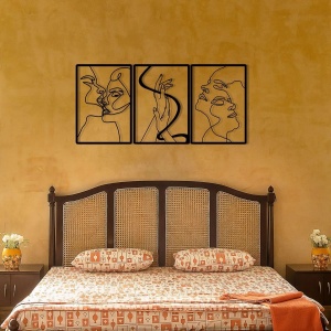 Wallxpert set 3 piese decor de perete 109x50 cm, metal 100% grosime 1.2mm, negru - Verificat A · Re-Bloom - Img 5