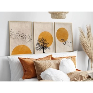 Wallxpert set 3 tablouri decorative cu rama, 3x50x70 cm, MDF 3mm, cadru lemn solid 2.5 cm, multicolor - Verificat A · Re-Bloom - Img 2