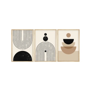 Wallxpert set 3 tablouri decorative cu rama, 3x50x70 cm, MDF 3mm, cadru lemn solid 2 cm, multicolor - Verificat A · Re-Bloom