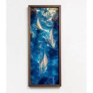Wallxpert tablou decorativ inramat, 40x120 cm, MDF 3mm, imprimare UV, cadru lemn pin 3.5mm, format panoramic, multicolor - Verificat A · Re-Bloom