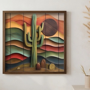 Wallxpert tablou decorativ inramat, 50x50x3.5 cm, MDF 3mm, cadru brad 100%, multicolor, 2.5 kg - Verificat A · Re-Bloom - Img 2