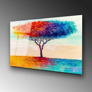 Wallxpert tablou decorativ pe sticla temperata, 70x100 cm, sticla 100% grosime 4mm, multicolor - Verificat A · Re-Bloom - Img 2