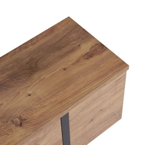 Woody Fashion comoda TV Onera, PAL melaminat, 180x30x50cm, Maro/Negru - Verificat A · Re-Bloom - Img 4