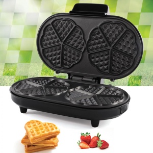 Aparat de facut gofre Heinner HWF-1000CR 1000W, Placi cu invelis antiaderent, Negru/aramiu - Img 4