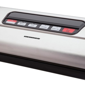 Aparat de vidat Heinner HAV-165BKSS, Putere 165W, Vidare uscata/umeda, Cutter incorporat, Capacitate vidare 16L/min, Putere aspirare 0.85bar, Inox