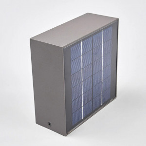 Aplica de exterior Mahra, LED, cu incarcare solara si senzor de miscare, aluminiu/plastic, gri grafit, 14,5 x 6 x 14,5 cm - Img 3