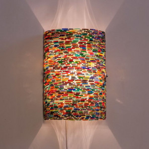 Aplica de perete Champ, 2 lumini, sticla, multicolor, 26 x 17 cm