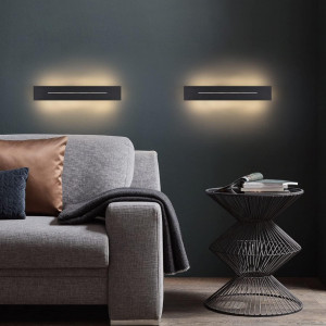 Aplica de perete Novah, LED, metal/acril, negru, 30 x 5 x 4 cm