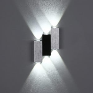 Aplica Lightes, LED, alb rece, 6W, aluminiu, gri/negru, 17 x 10 x 12 x 3 cm - Img 1