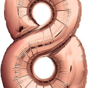Balon aniversar Maxee, cifra 8, rose, 80 cm