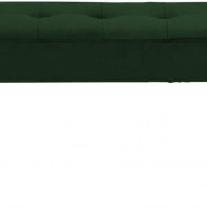 Banca Glory, catifea, verde/negru, 95 x 45 x 38 cm - Img 5