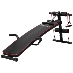 Banca multifunctionala pentru fitness, reglabila, otel/EVA, rosu/negru, 56,5 x 135 x 50-68 cm, Resigilat, Grad A