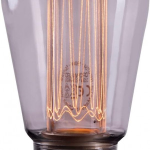 Bec decorativ LED E27 CROWN, sticla fumurie 3,5W, 230V, lumina alb cald, 14,2 x 6,4 cm - Img 1