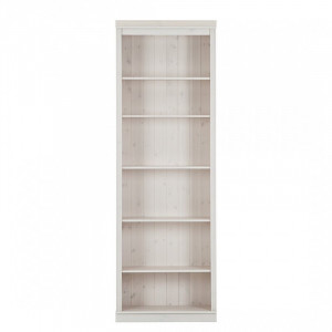 Biblioteca din lemn masiv, alb, 223 x 74 cm