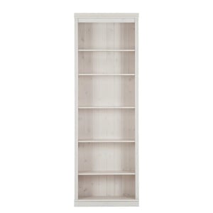 Biblioteca Lillehammer, lemn masiv de pin, alb, 74 x 223 x 37 cm