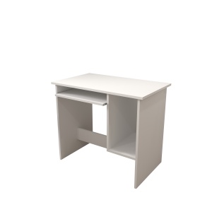 Birou Copii Atelier Dallas, dimensiuni 90x55x75 cm. culoare alb, suport tastatura - Img 2