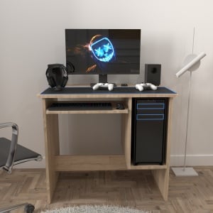 Birou Copii Atelier Dallas, dimensiuni 90x55x75 cm. culoare sonoma, suport tastatura - Img 1