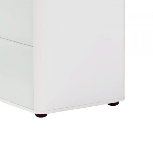 Birou CSL, in forma de L, lemn masiv/ sticla, alb, 53,5 x 110 x 45 cm - Img 3